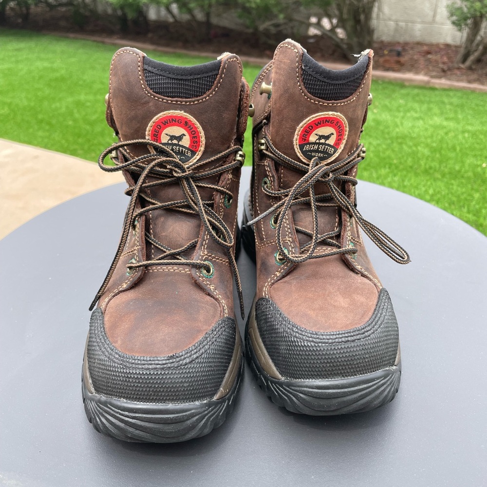 Irish Setter Brown and Black Lace-Up Women’s Steel Toe Work Boots